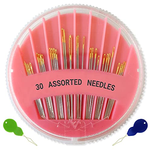 60 Pack Premium Hand Sewing Needles, 6 Sizes Assorted Sewing Needles