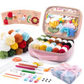 Crochet Kit for Beginners, Complete Starter Set with Yarn, Ergonomic Crochet Hooks, Needles, Crochet Accessories and Suppliers for Crochet Beginner Projects, Knitting Kit for Adult