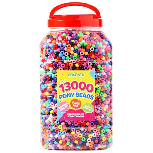 Pony Beads 4500+ Multicolor 6x9mm Plastic Kandi Bead Bulk for Bracelets - view 8