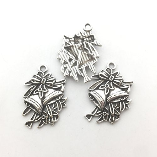 75 pcs Mixed Craft Supplies Christmas Tree Snowflakes Deer Bell Stocking Charms Pendants for Crafting Jewelry Findings Making Accessory For DIY Necklace Bracelet (M041) - view 6