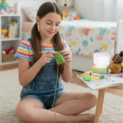 Learn to Crochet Kit for Beginners Kids and Adults, Premium Pattern Sunflower Beginner Crochet Kits with Easy Tube Yarn & Step-by-Step Video Tutorials (Panda Cactus Crochet Kits) - view 3