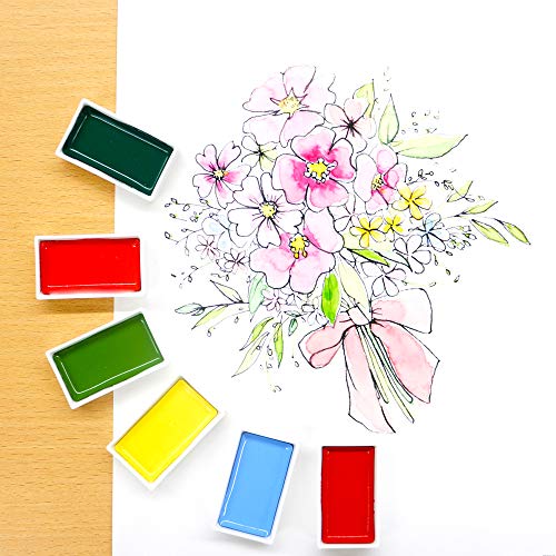Gansai Tambi Watercolor Paint Set, 48 Colors, Made in Japan - view 6