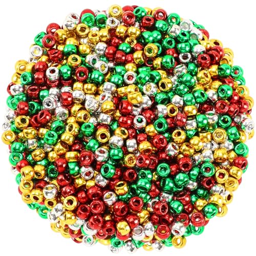 1200Pcs Christmas Color Pony Beads Bulk for Jewelry Making Bracelets