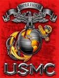 5D Diamond Art Painting Kit Marine M Corps16X20 inches for Adults | DIY Round Full Drill Crystal Rhinestone Embroidery Cross Stitch Arts Craft for Home Wall Decor