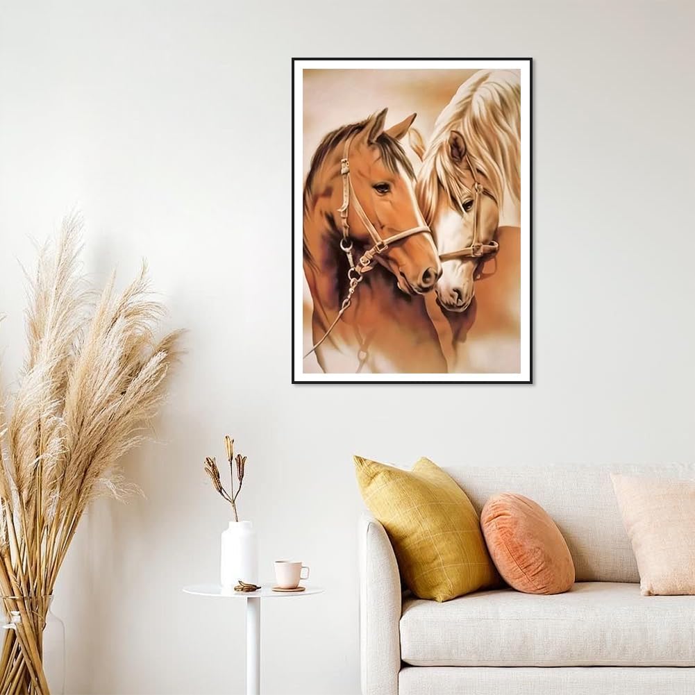 Diamond Art Painting Kits for Adults Horse, Round Full Drill Diamond Art Kits, 5D DIY Paint with Diamonds Crafts for Home Wall Decoration Gifts 12×16Inch, Animal - view 5