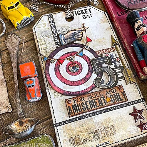 Vintage Post Mail Clear Stamp Set, 7.3x9.2 Inch Retro Industrial Rubber Stamps with Numbers Words Phrases for DIY Scrapbooking, Card Making, Junk Journal, Ephemera Collage - view 4
