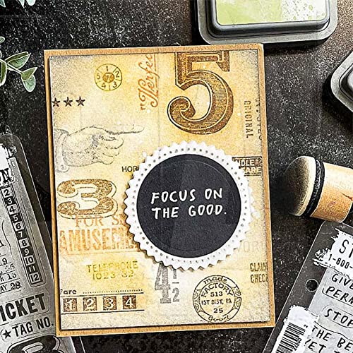Vintage Post Mail Clear Stamp Set, 7.3x9.2 Inch Retro Industrial Rubber Stamps with Numbers Words Phrases for DIY Scrapbooking, Card Making, Junk Journal, Ephemera Collage - view 6