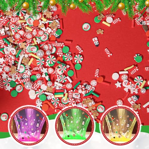 250g Christmas Fake Sprinkles, Polymer Clay Sprinkles, Santa Claus - view 3