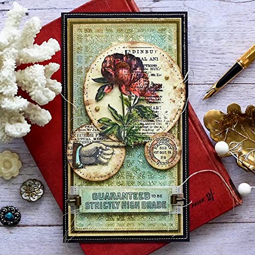 Vintage Post Mail Clear Stamp Set, 7.3x9.2 Inch Retro Industrial Rubber Stamps with Numbers Words Phrases for DIY Scrapbooking, Card Making, Junk Journal, Ephemera Collage - view 5