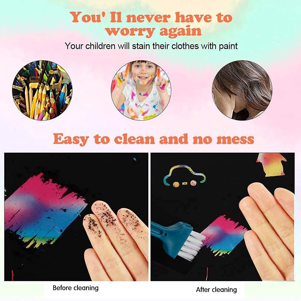 60 PCS Rainbow Scratch Art Paper for Kids, Magic Scratch Paper Off Set Art and Craft Supplies, Black Scratch Pads Party Game Activities Birthday Gifts for Girls Boys 3 4 5 6 7 8 9 Years Old - view 4