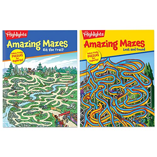 Amazing Mazes Expert Maze Books for Kids Ages 6 and Up, 144 Pages, 2-Pack of Activity Books for Kids, Screen Free Fun and Challenging Mazes