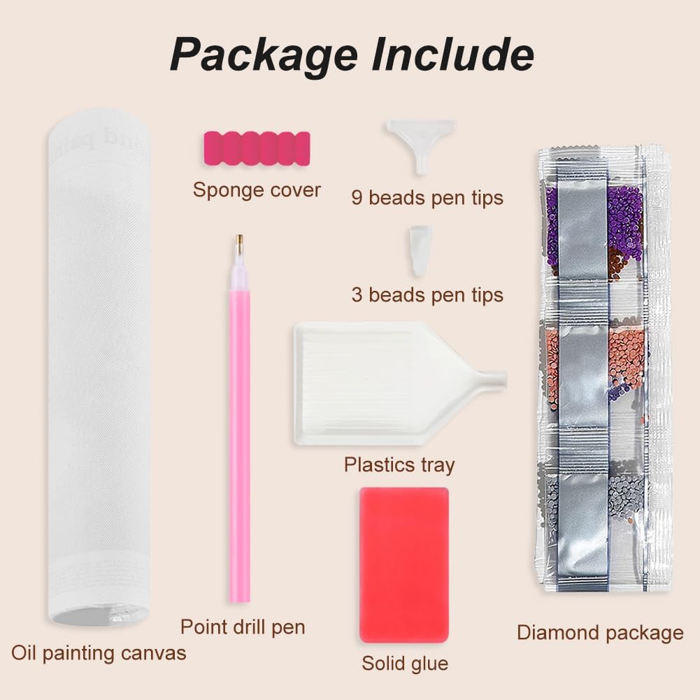 Fall Truck Diamond Art Kit for Adults, Farm Diamond Painting | Autumn Harvest Gem Art, Bead Art, Diamond Dots Craft, Round Full Drill, Home Decor, DIY Gift, 12x12 inch - view 8