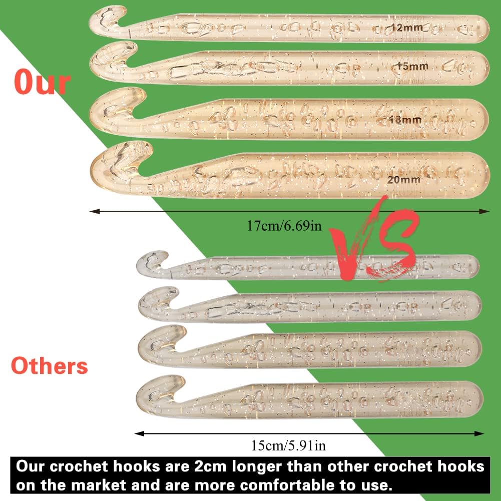 116 PCS Crochet Hooks Sets, Ergonomic Crochet Needles | Crochet Hook Set with Case Crochets Needle Accessories, Crochet Needles Kit for Beginners and Experienced Crochet Hook Lovers - view 4