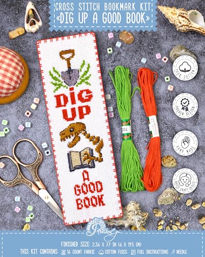 Book Lover Counted Cross Stitch Bookmark Kit, Reading Gift - view 6