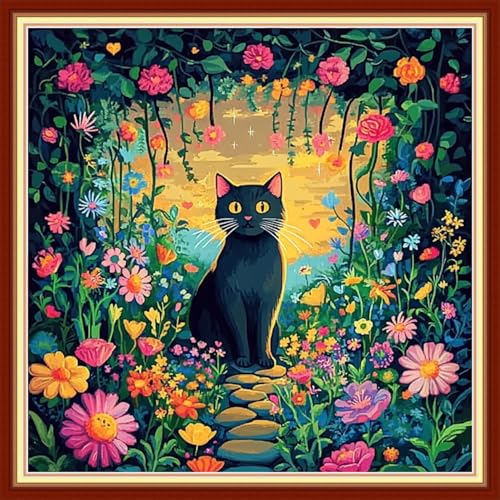 Stamped Cross Stitch Kits Embroidery kit for Beginners Adults Full Range of Embroidery Patterns Starter Kits DIY Printed Cross Stitch Kits Needlepoint Kits 11CT-Umbrella Girl 18x18 inchs - view 8