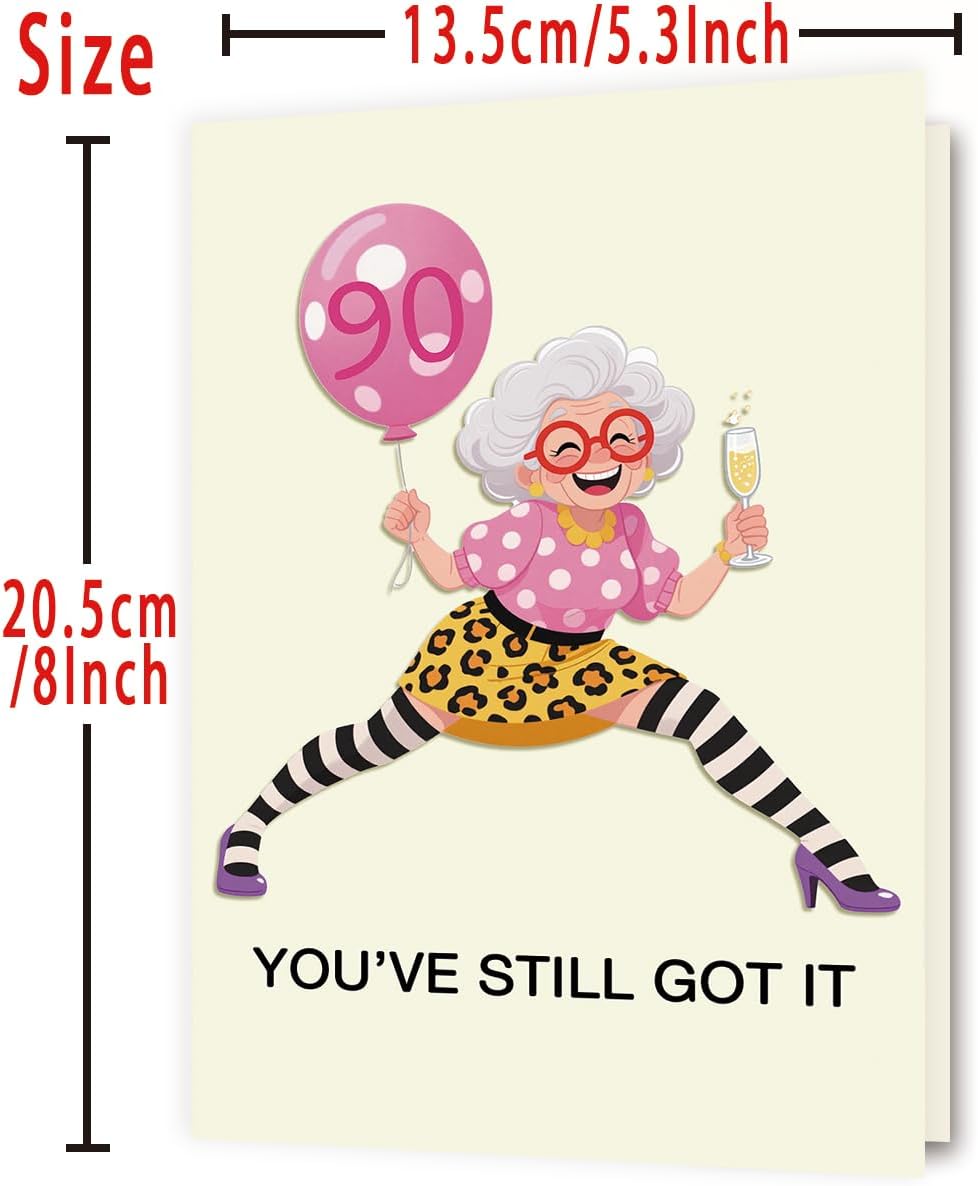 Happy 90th Birthday Card Gifts Decoration for Women Her Grandma | 90 Year Old Birthday Card for Mom Wife Friend，Heartfelt Inside Message,Idea for 90 Bday Party Decoration and Celebration - view 3