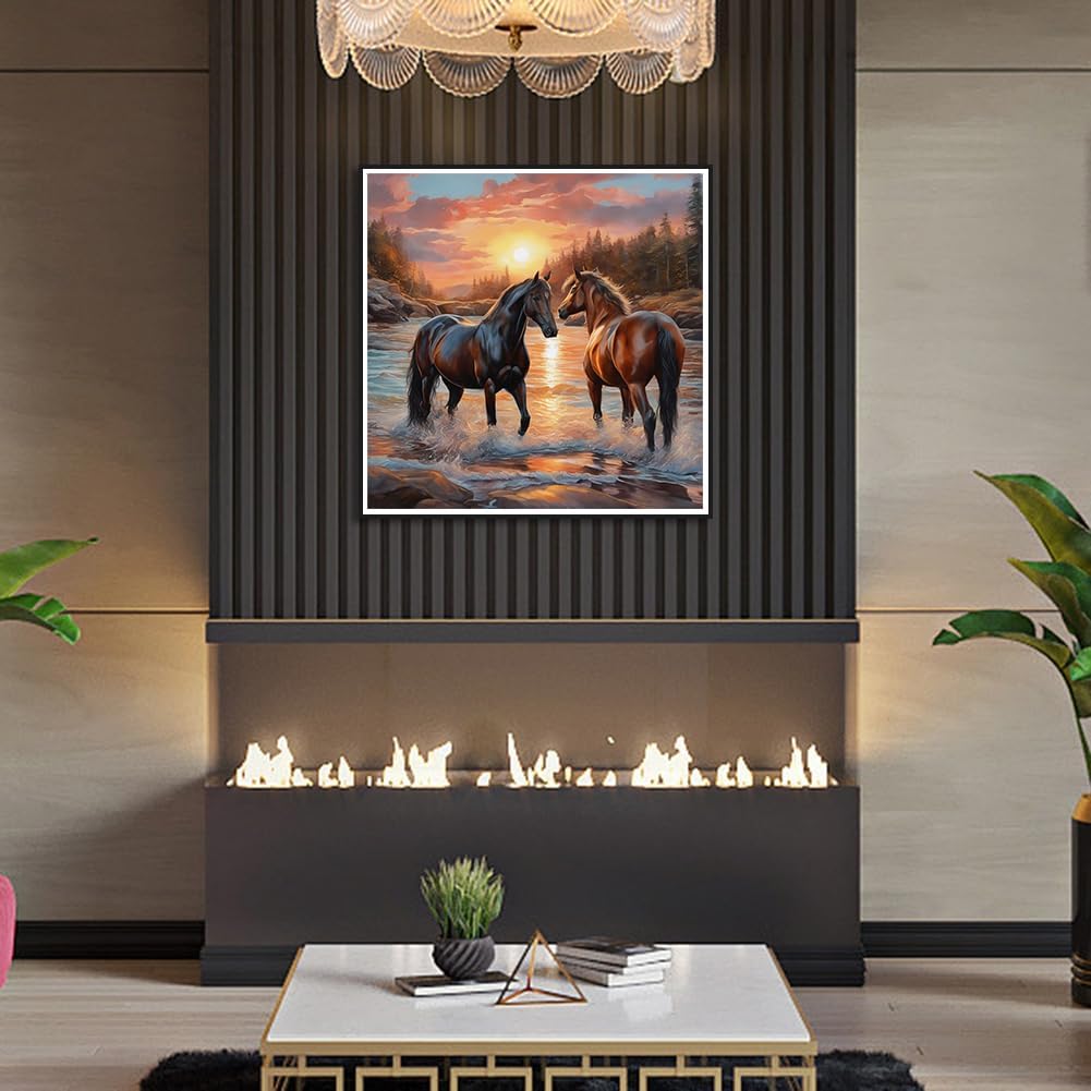 Diamond Painting Kits for Adults, Horse Round Full Drill Diamond Art Kits, 5D DIY Paint with Diamonds Crafts for Home Wall Decoration Gifts 12×12Inch, Animal - view 8