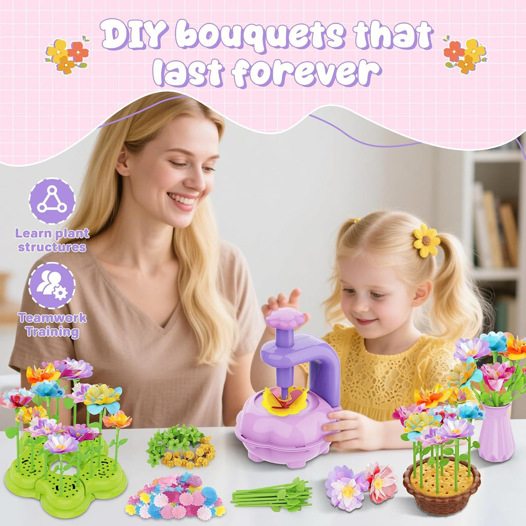 Girls Toys - Flower Bouquet Craft Kits, DIY Arts and Crafts Supplies | Flowers Making Toys for Kids, Birthday Gifts for 6 7 8 9 10 11 12 Year Old Boys & Girl - view 2