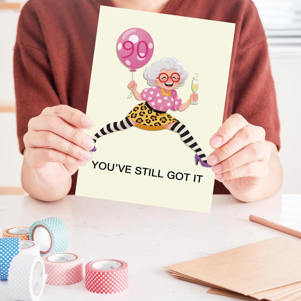 Happy 90th Birthday Card Gifts Decoration for Women Her Grandma | 90 Year Old Birthday Card for Mom Wife Friend，Heartfelt Inside Message,Idea for 90 Bday Party Decoration and Celebration - view 4