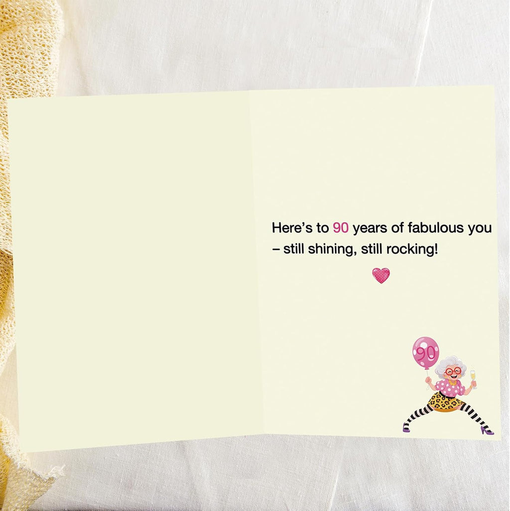 Happy 90th Birthday Card Gifts Decoration for Women Her Grandma | 90 Year Old Birthday Card for Mom Wife Friend，Heartfelt Inside Message,Idea for 90 Bday Party Decoration and Celebration - view 2