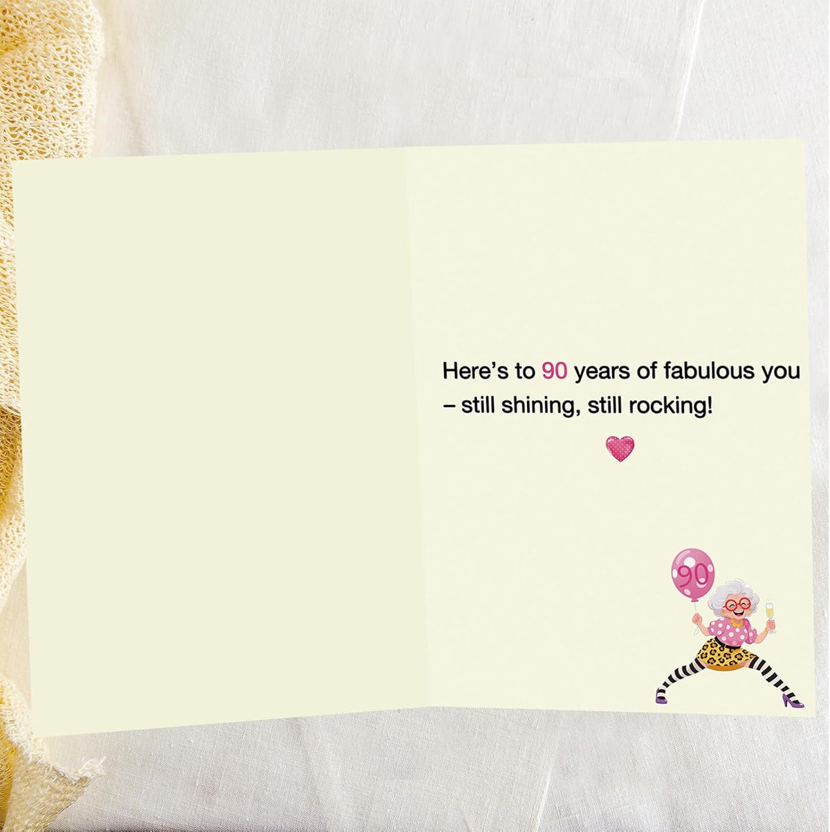 Happy 90th Birthday Card Gifts Decoration for Women Her Grandma | 90 Year Old Birthday Card for Mom Wife Friend，Heartfelt Inside Message,Idea for 90 Bday Party Decoration and Celebration - view 2