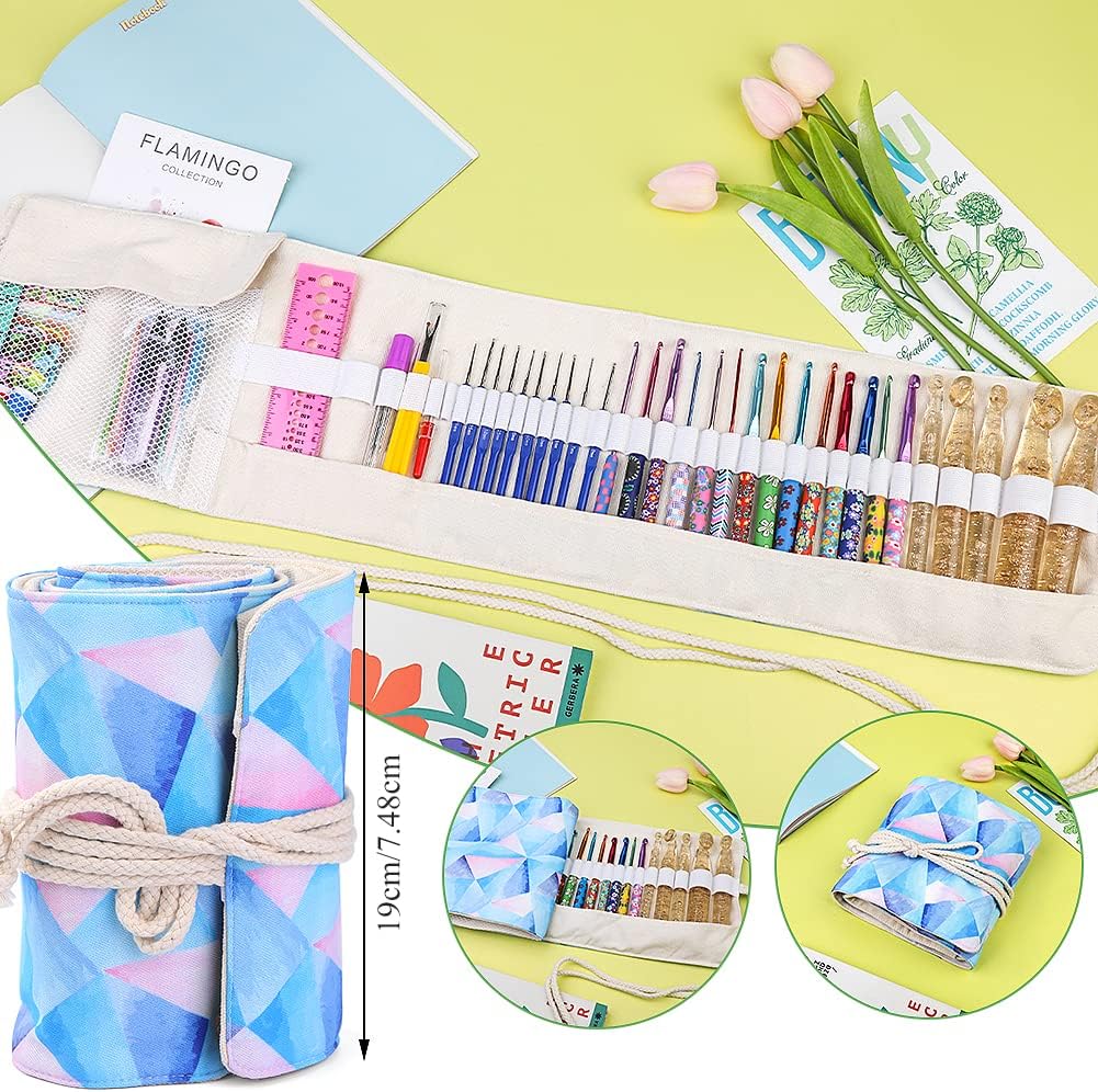 116 PCS Crochet Hooks Sets, Ergonomic Crochet Needles | Crochet Hook Set with Case Crochets Needle Accessories, Crochet Needles Kit for Beginners and Experienced Crochet Hook Lovers - view 5