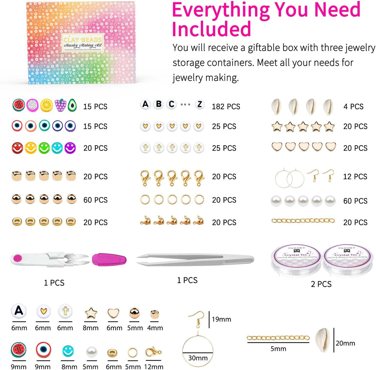 Bracelet Making Kit, 12000Pcs Clay Beads 48 Colors in 3 Boxes, Friendship Bracelet Kit with Elastic Strings, Polymer Spacer Beads, Jewelry Making Crafts Gift for Teens Adults - view 3