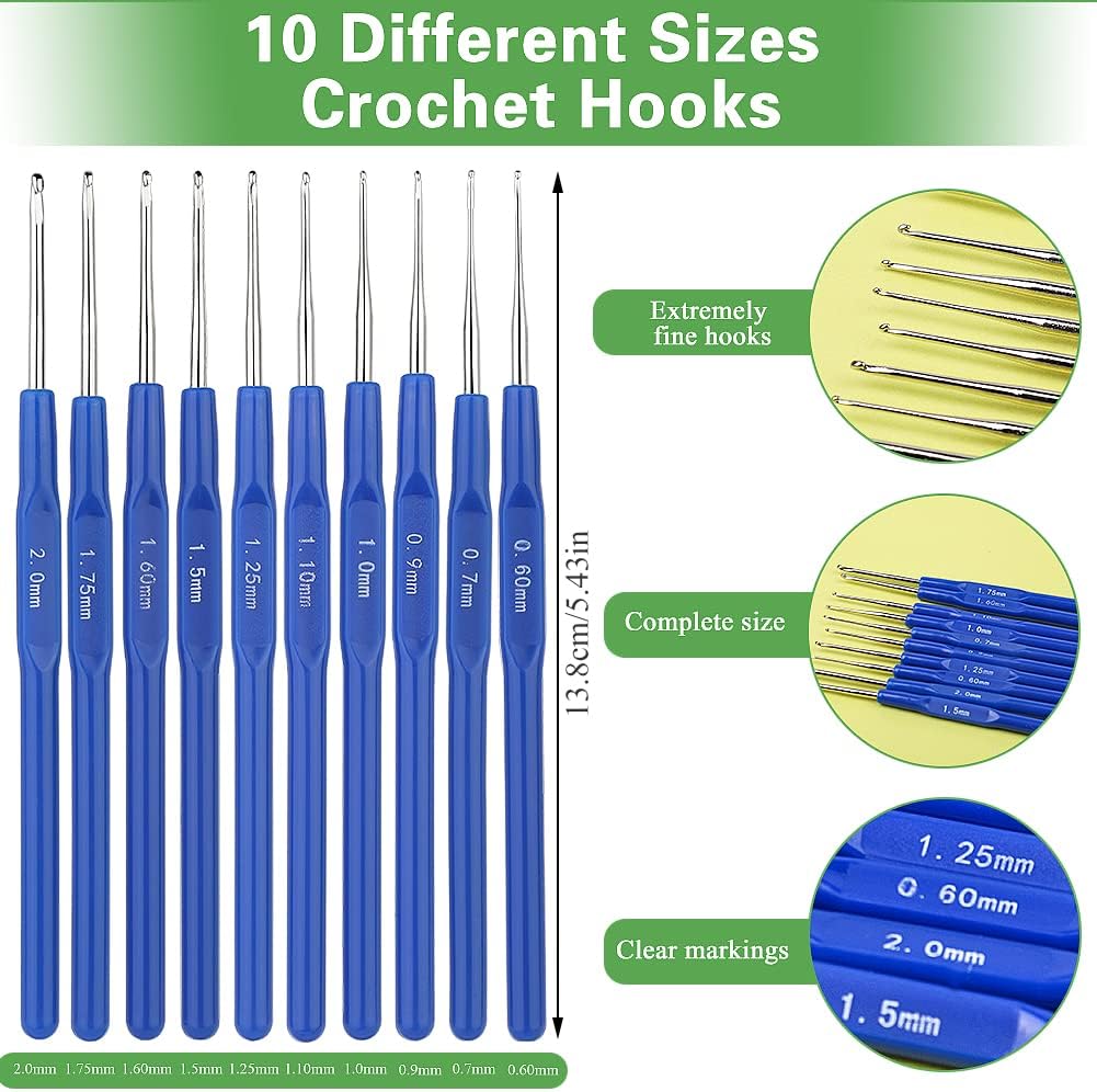 116 PCS Crochet Hooks Sets, Ergonomic Crochet Needles | Crochet Hook Set with Case Crochets Needle Accessories, Crochet Needles Kit for Beginners and Experienced Crochet Hook Lovers - view 2