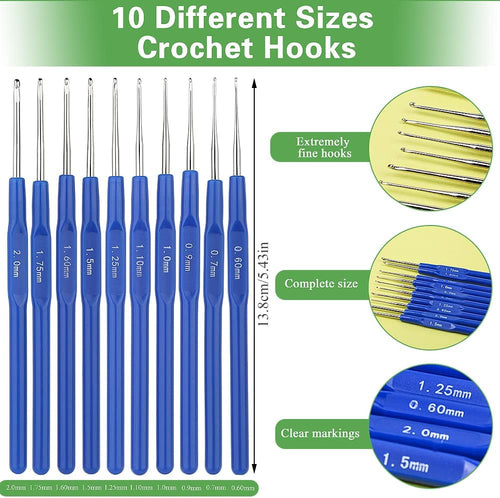 116 PCS Crochet Hooks Sets, Ergonomic Crochet Needles | Crochet Hook Set with Case Crochets Needle Accessories, Crochet Needles Kit for Beginners and Experienced Crochet Hook Lovers - view 2