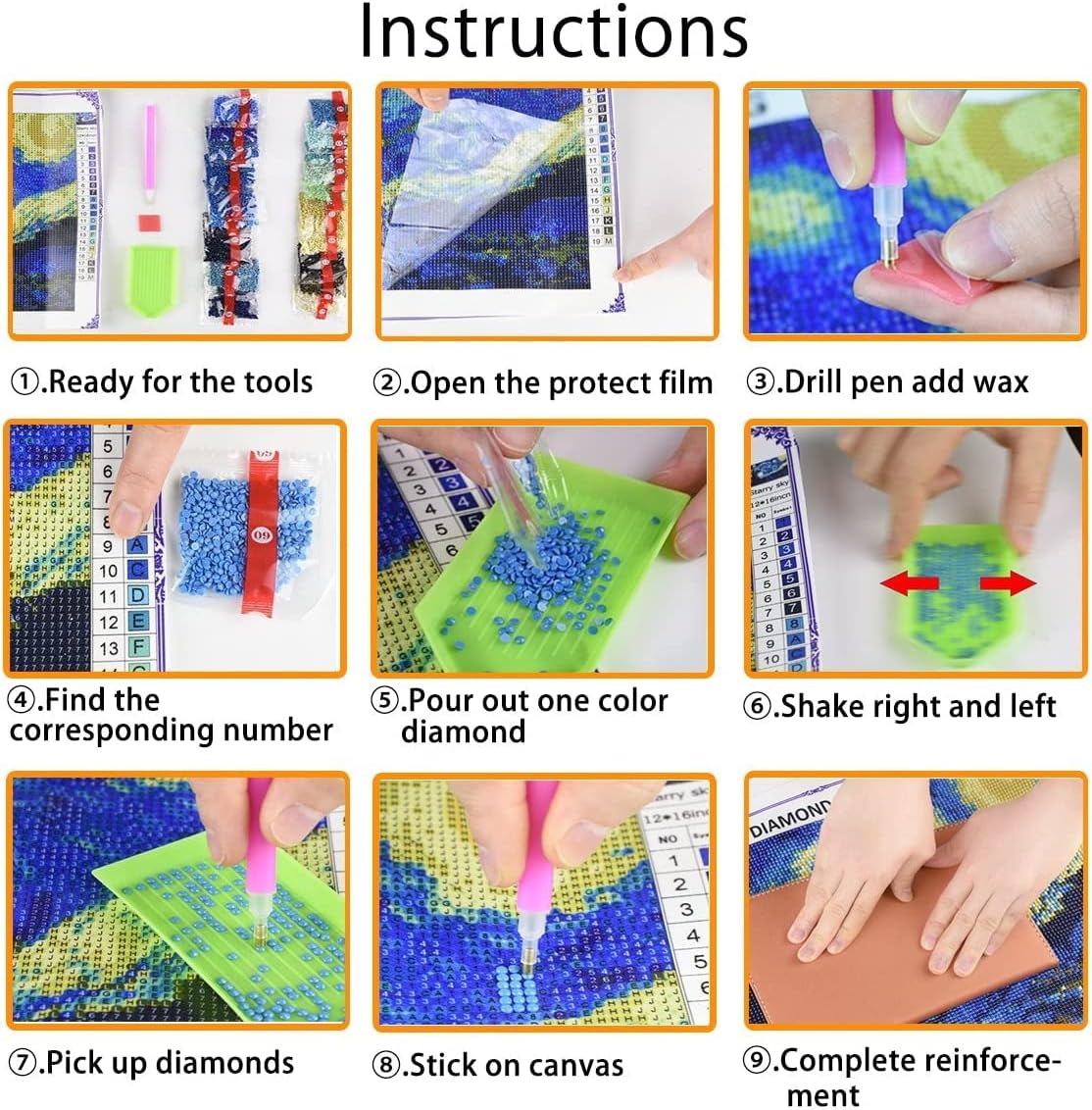 5D Diamond Art Painting Kit Marine M Corps16X20 inches for Adults | DIY Round Full Drill Crystal Rhinestone Embroidery Cross Stitch Arts Craft for Home Wall Decor - view 7