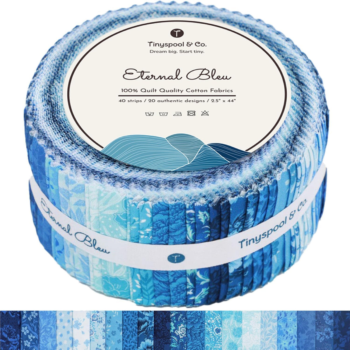 Twirlie Roll 40 Precut Quilting Fabric Strips for Quilting Supplies, Crafting, and Sewing, Soft Cotton Strip for Blanket, Rug, Upholstery, Home Decor, and Purse Making, Cottagecore - view 5