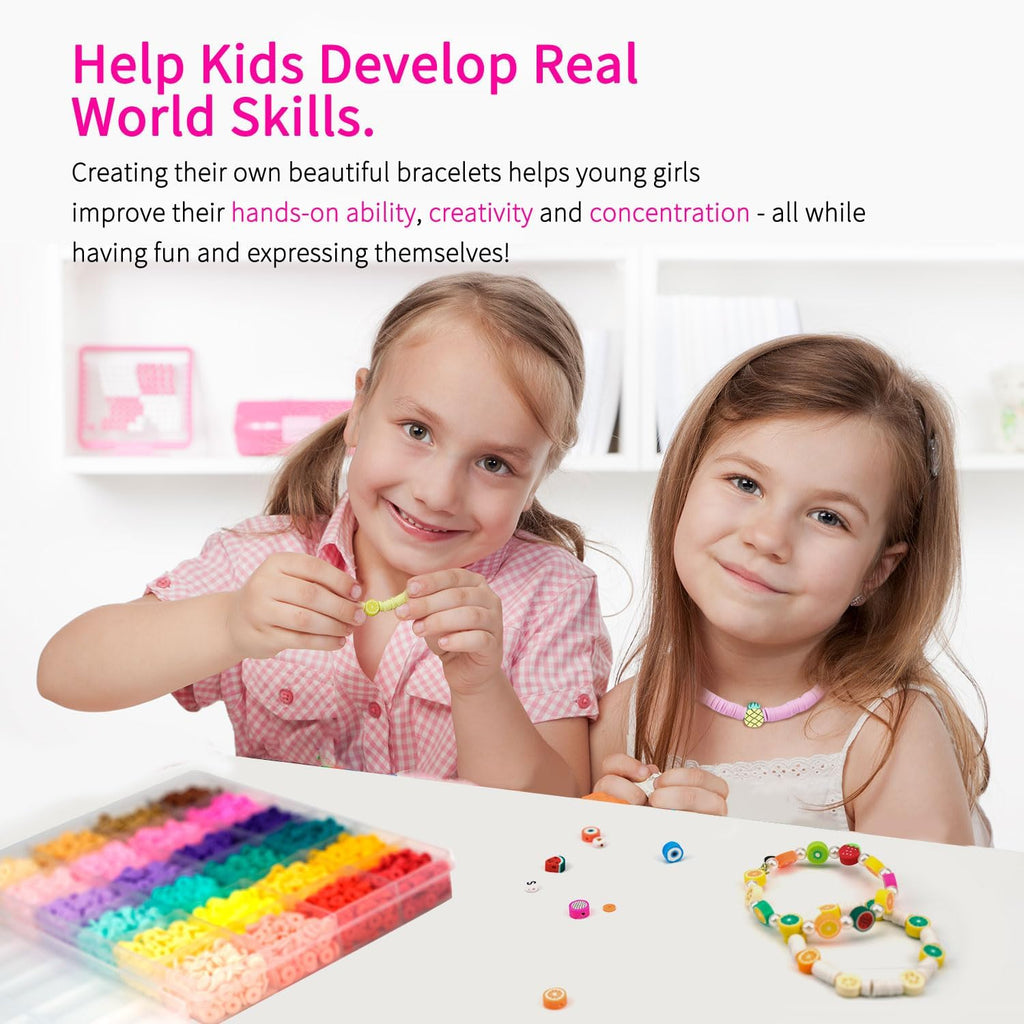 Bracelet Making Kit, 12000Pcs Clay Beads 48 Colors in 3 Boxes, Friendship Bracelet Kit with Elastic Strings, Polymer Spacer Beads, Jewelry Making Crafts Gift for Teens Adults - view 6
