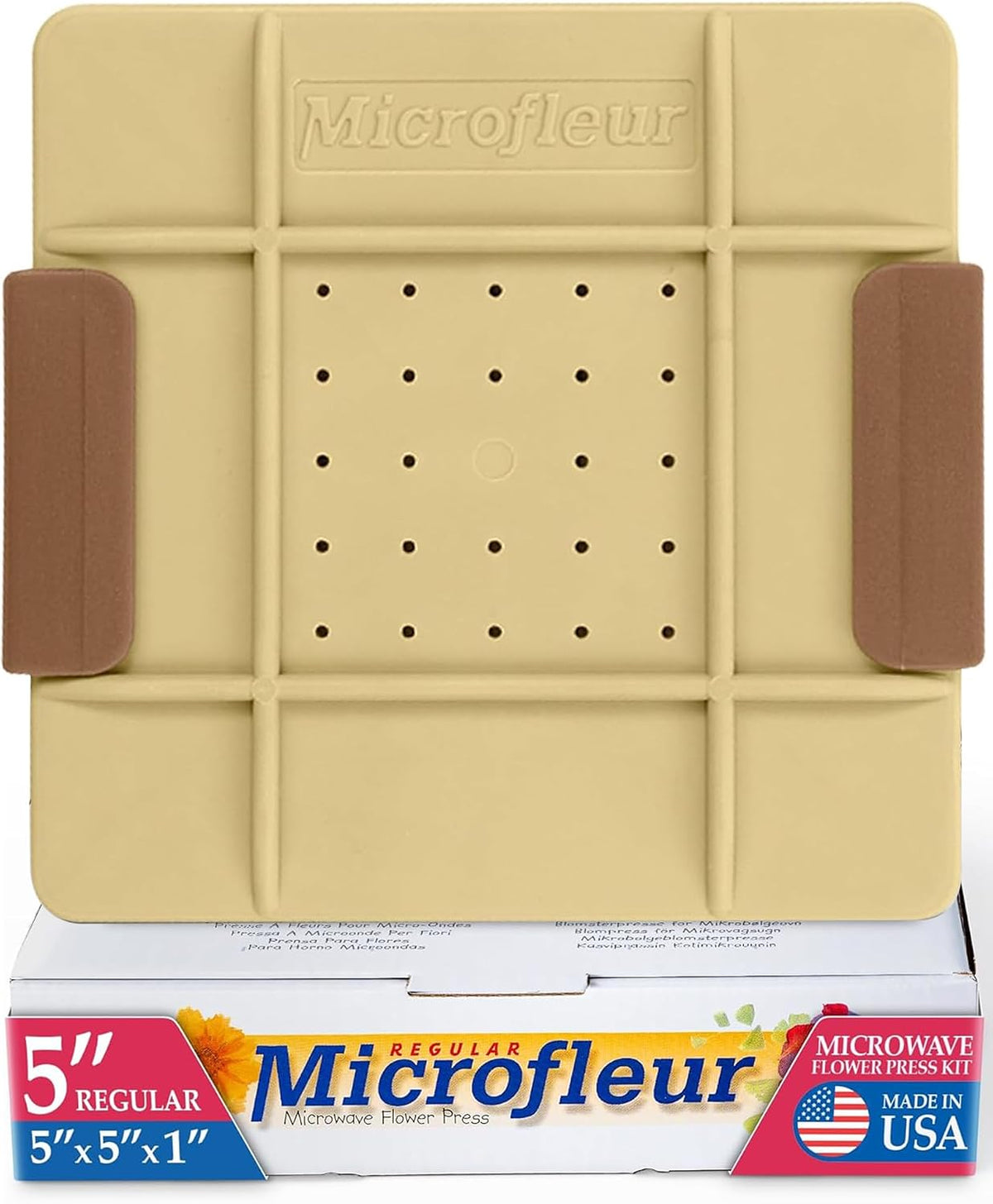 Microwave Craft Flower Preservation Press Portable Kit, 5 inch | Quick & Easy, for Pressed Blooms & Leaves, DIY Washable Absorbent Cloth for Plant Lovers, Reusable Components, Fast Drying