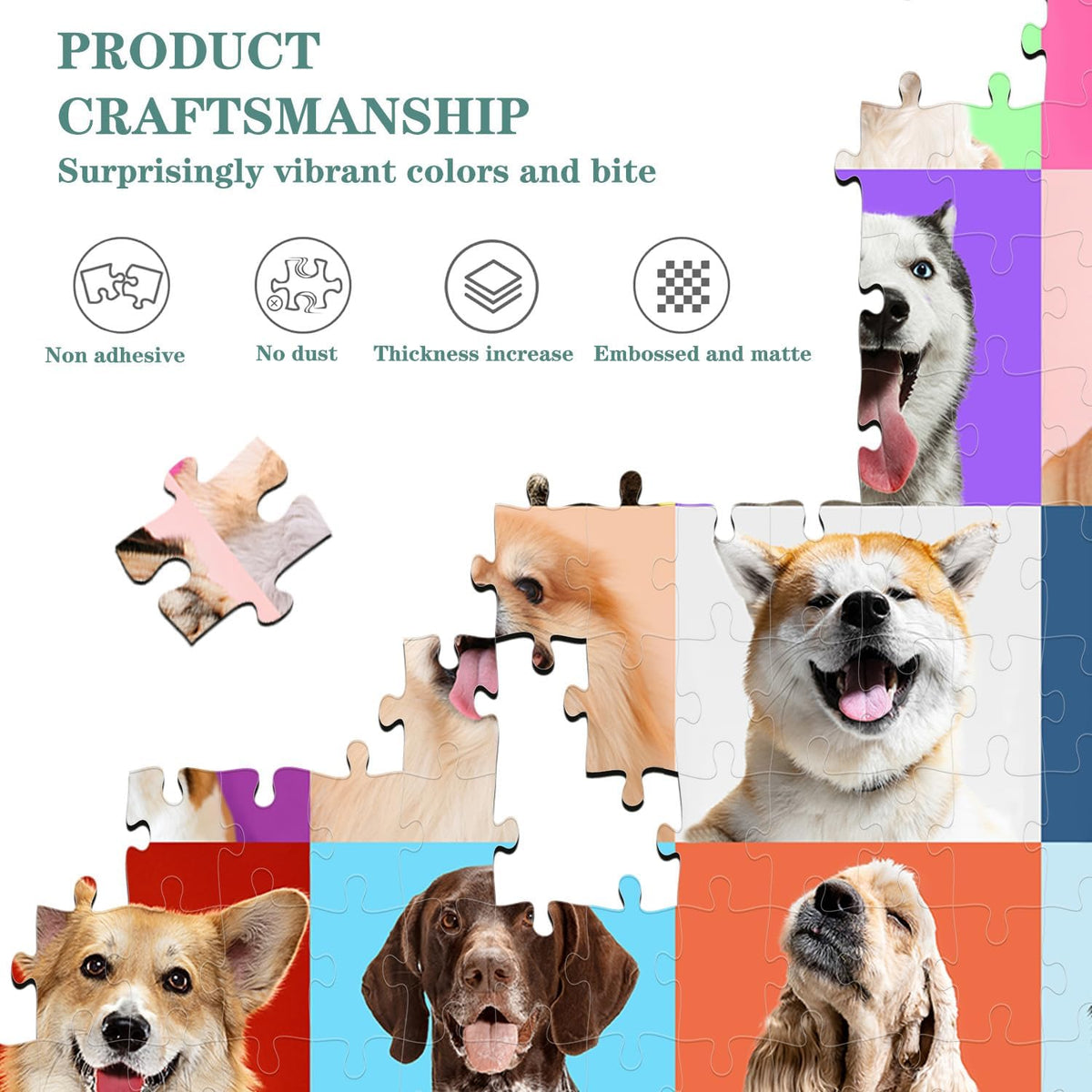 Puzzles for Kids Ages 6-8 8-10, 200 Piece Cute Dog | Jigsaw Puzzles for Boys Girls, Colorful Puppy Animal Puzzle Educational Learning Toys Game, Fun Family Activity Birthday Gift - view 7