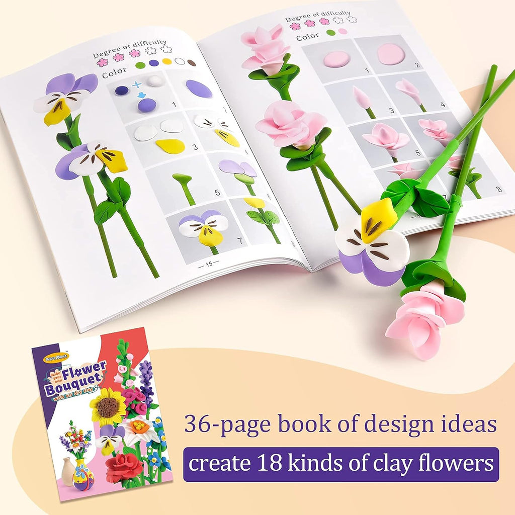 Flower Craft Kit for Kids, Make Your Own Flower Bouquet with Air Dry Clay, Arrange Clay Flowers & Create Personalized Art, Great Gifts for Girls | Make Your Own Flower Bouquet, Air Dry Clay, Arrange Clay Flowers, Create Personalized Art, Great Gifts for G - view 4