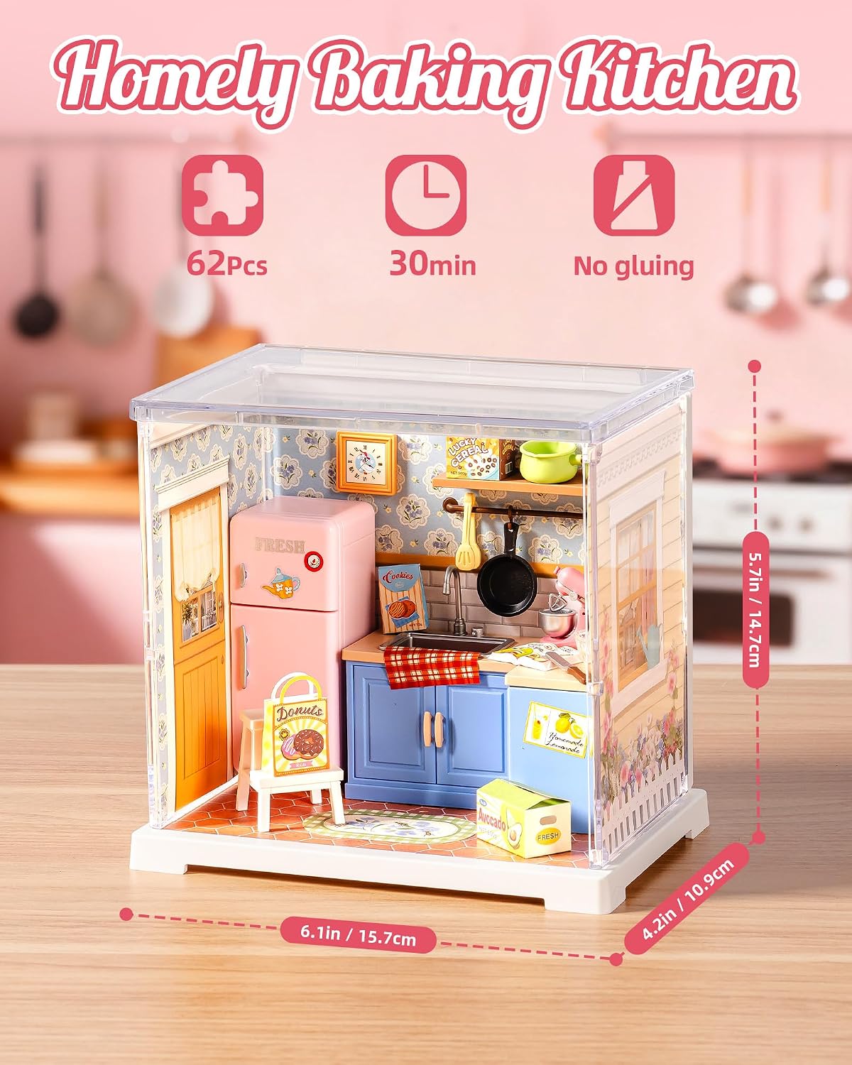 Super Creator Mini Series, DIY Plastic Miniature Kits Retail Store Series, Mini Model House Building Set for Teens Aged 14+, DIY Crafts/Hobbies for Adults (Homely Baking Kitchen) - view 2