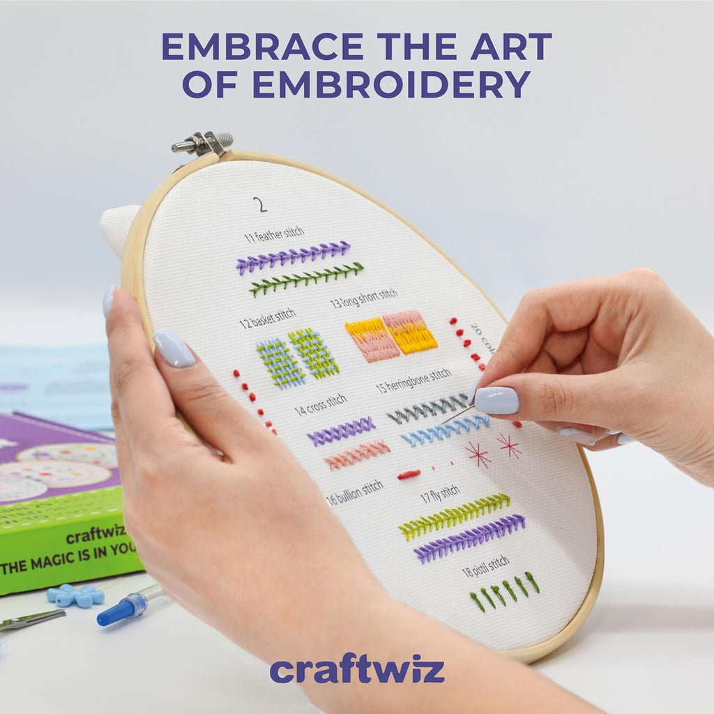 4-Piece Starter Embroidery Kit for Beginners and Expert with Simple Patterns, Learn 29 Stitches with Hand Embroidery Kit - view 3