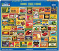 1000 Piece Jigsaw Puzzle, Iconic State Foods | Large Pieces, Gift for Adults and Family, 24"x30" in, Classic American Food Collage