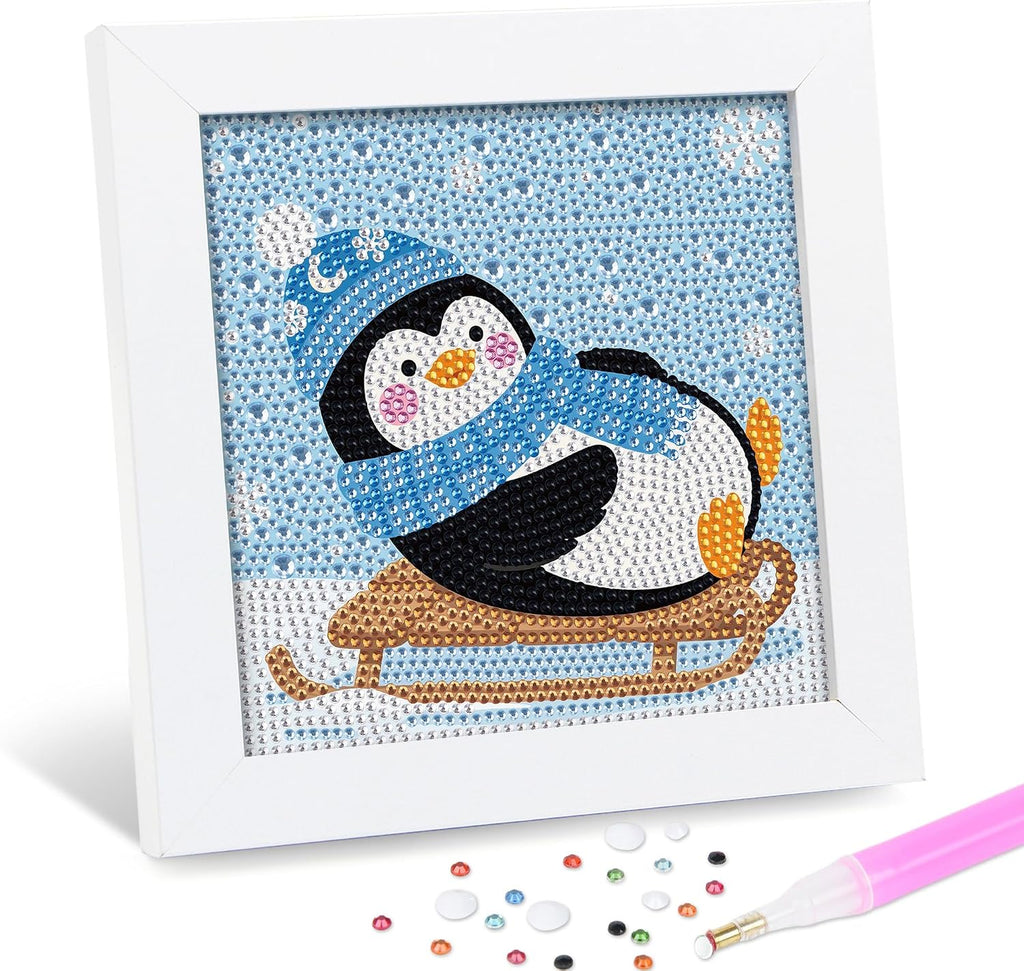 Diamond Art Kits for Kids with Framed (7 in) Cartoon Animals DIY Gem Art Painting - Arts & Crafts Gifts for Beginners & Teens (1p-6 in-Eagle) - view 5