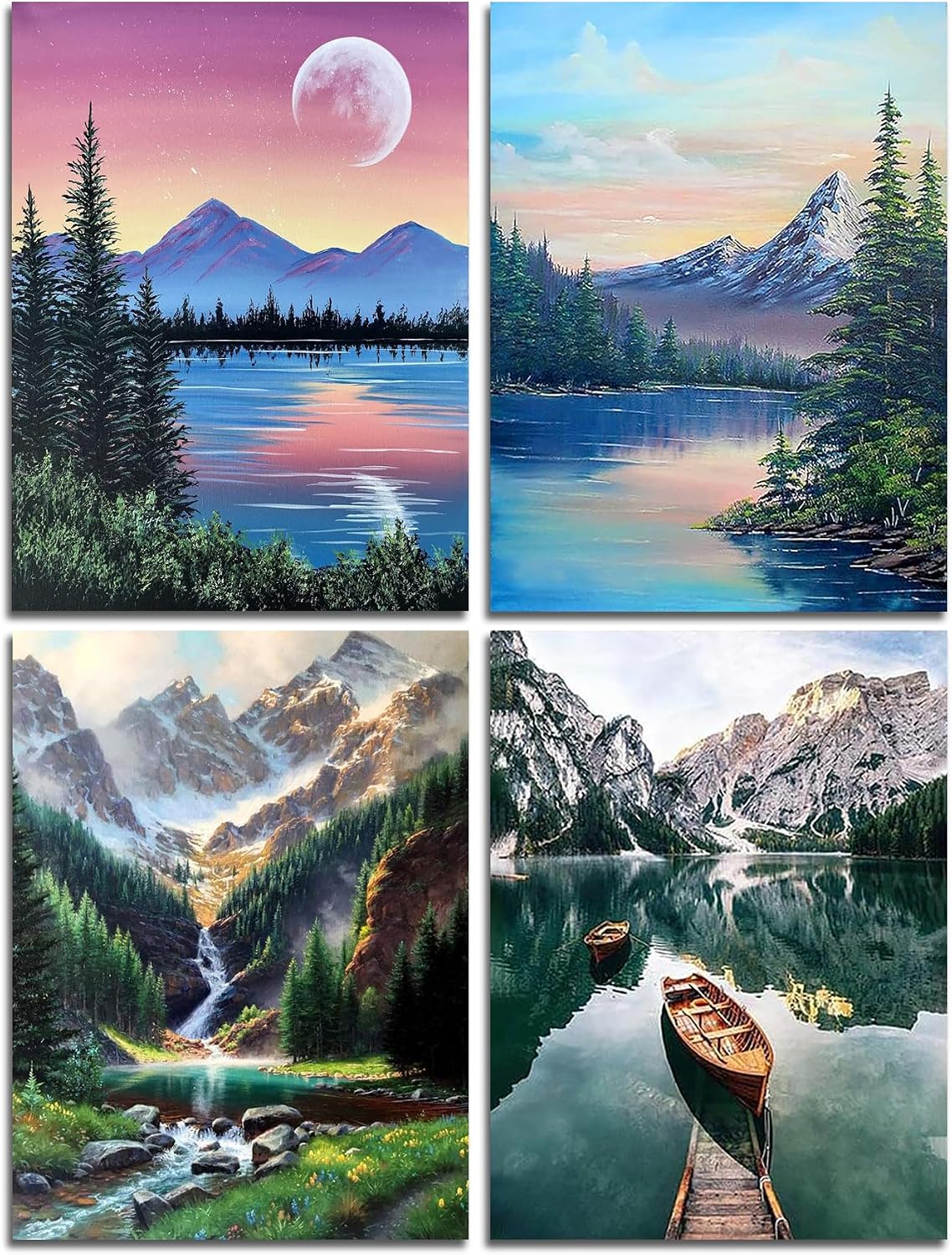 Diamond Painting Kits for Adults Flower Diamond Art Kits for Beginners Diamond dot Kits Floral Wall Art DIY Adults Crafts 4PCS Gem Art (Flower) - view 3