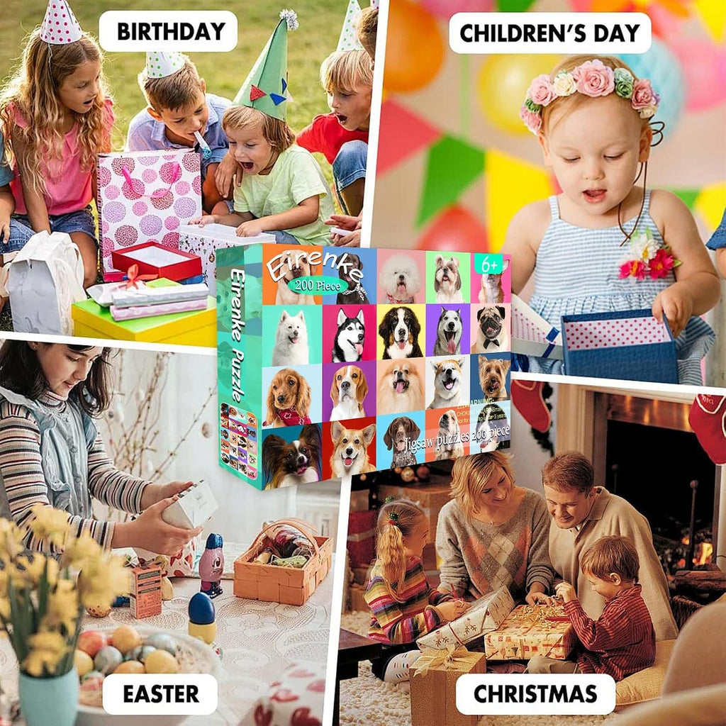 Puzzles for Kids Ages 6-8 8-10, 200 Piece Cute Dog | Jigsaw Puzzles for Boys Girls, Colorful Puppy Animal Puzzle Educational Learning Toys Game, Fun Family Activity Birthday Gift - view 6