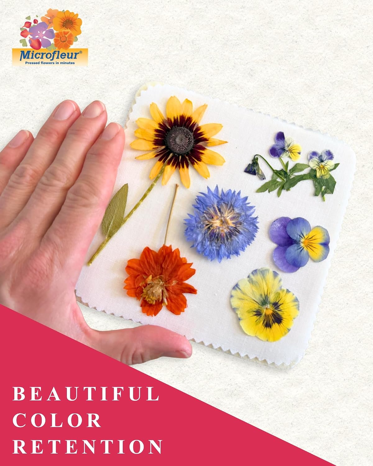 Microwave Craft Flower Preservation Press Portable Kit, 5 inch | Quick & Easy, for Pressed Blooms & Leaves, DIY Washable Absorbent Cloth for Plant Lovers, Reusable Components, Fast Drying - view 6