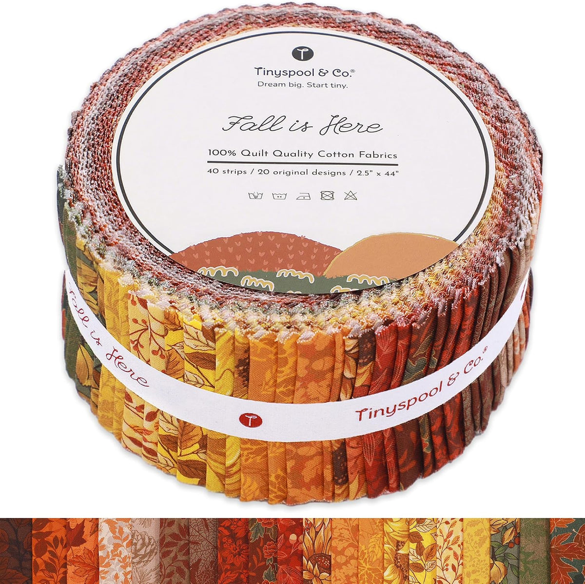 Twirlie Roll 40 Precut Quilting Fabric Strips for Quilting Supplies, Crafting, and Sewing, Soft Cotton Strip for Blanket, Rug, Upholstery, Home Decor, and Purse Making, Cottagecore - view 7