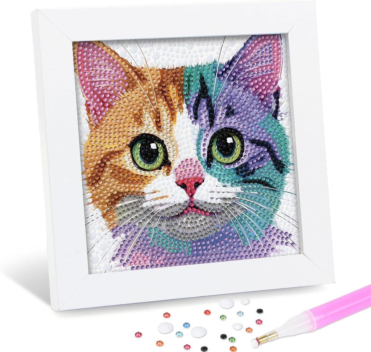 Diamond Art Kits for Kids with Framed (7 in) Cartoon Animals DIY Gem Art Painting - Arts & Crafts Gifts for Beginners & Teens (1p-6 in-Eagle) - view 2