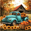 Fall Truck Diamond Art Kit for Adults, Farm Diamond Painting | Autumn Harvest Gem Art, Bead Art, Diamond Dots Craft, Round Full Drill, Home Decor, DIY Gift, 12x12 inch