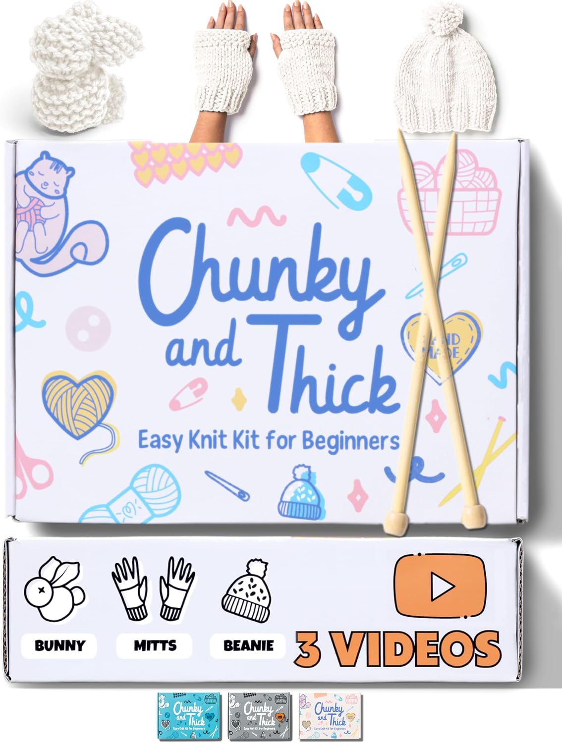 Complete Knitting Kit for Beginners - Learn to Knit Kit with Knitting Accessories Like Thick Beginner Yarn in Gray, Bamboo Needles for Beginners & More - Includes Video Tutorials & Written Guide - view 8