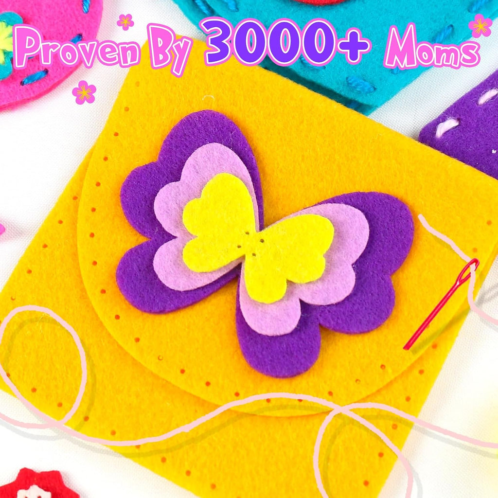 Purse Sewing Kit for Kids 4-7 Arts and Craft Kit for Girls Learn to DIY Bag | Sewing Projects for Beginners Make Your Own Handbag, Develop Fine Motor Skills, Birthday Gifts as Travel Toys - view 3