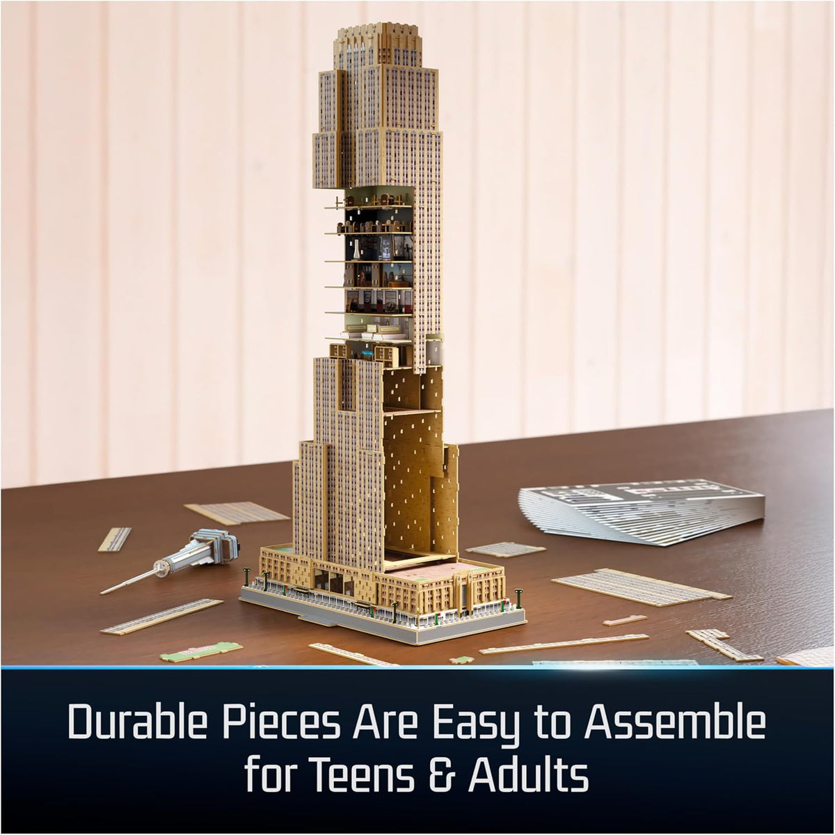 Empire State Building Replica 3D Puzzle Model Kit for Adults | 479 Premium EPS Foam Pieces, No Glue or Tools Required, Home Decor Collectible Figure for Display, Screen-Free Hobby Ages 12+ - view 4