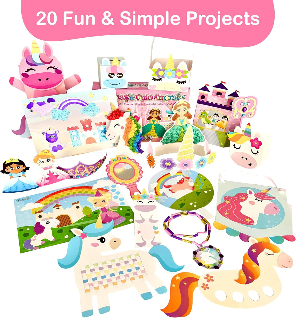 20 Award-Winning Princess & Unicorn Crafts for Kids Ages 3-10 Years, All-Inclusive Toddler Arts and Craft Kits for Kids, Fun Toddler Craft Box for Girls in Preschool - view 4