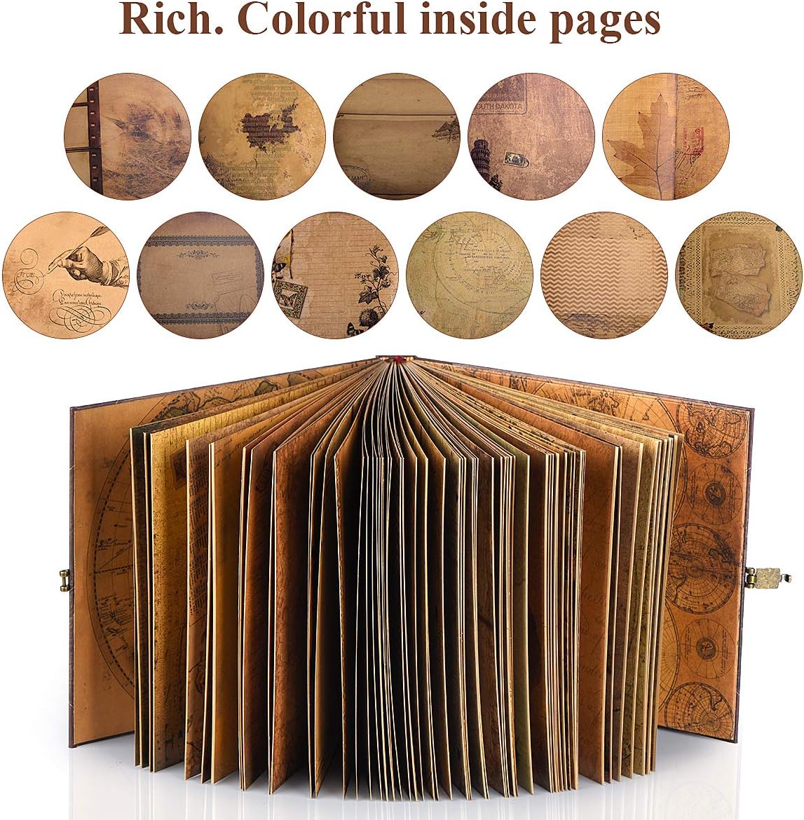 Our Adventure Book Scrapbook Photo Album Travel Journal Book,Retro Style Embossed Cover,Photo Book Kit,Memory Book,Travel Diary - view 5